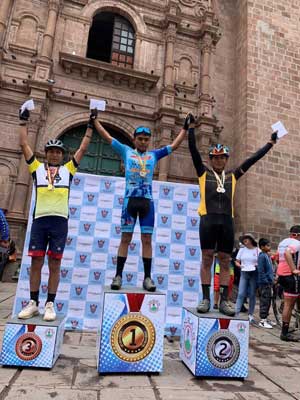 first bike race and first podium for one of the Peru orphans riding one of the 25 new bicycles Michael Colbach has sent to the orphanage to support the bicycle team.