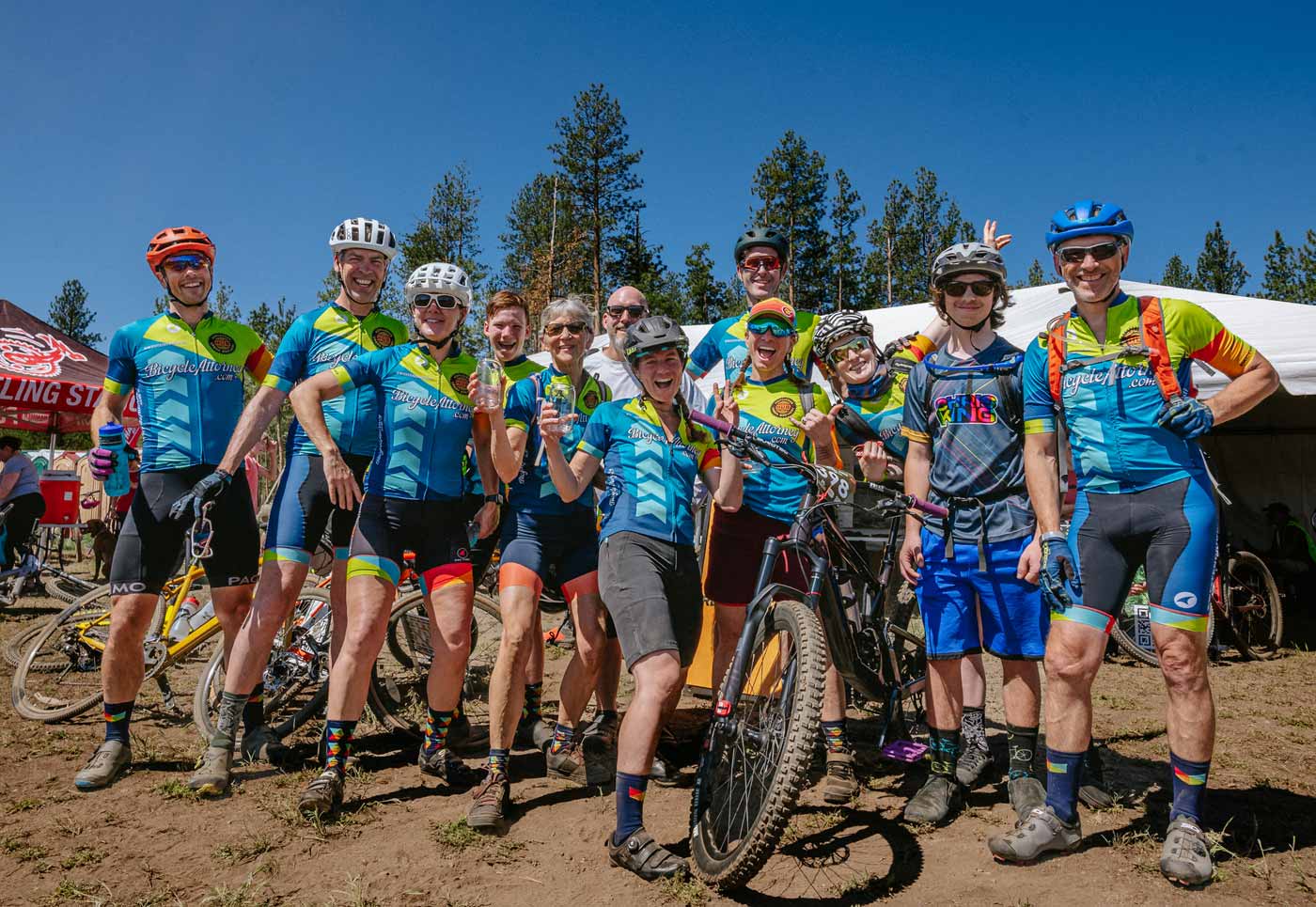 Bicycle Attorney cycling team at Sisters Stampede in glorious Sisters, Oregon near Bend 2023.